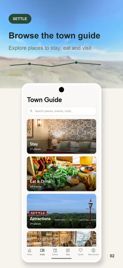 Pocket Guides event guide screen